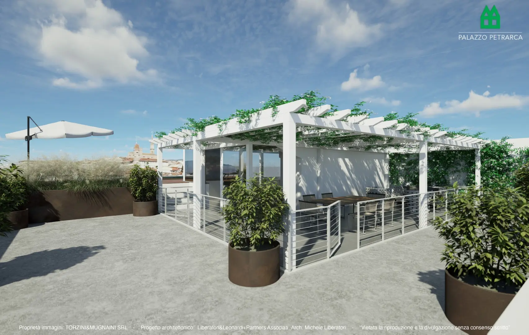 Terrazza con Piscina Palazzo Petrarca